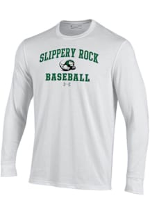Under Armour Slippery Rock White Baseball Performance Long Sleeve T Shirt