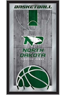 North Dakota Fighting Hawks Basketball Hanging Back Bar Mirror