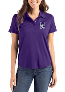 Cutter and Buck Northwestern Wildcats Womens Purple Coastline Eco Short Sleeve Polo Shirt
