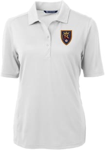 Cutter and Buck Real Salt Lake Womens White Virtue Eco Pique Short Sleeve Polo Shirt