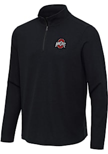 Antigua Ohio State Buckeyes Mens Black Sync Long Sleeve Qtr Zip Pullover