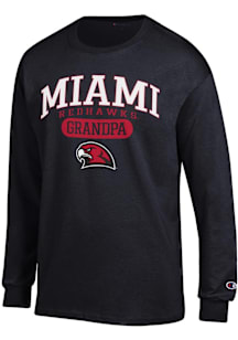 Champion Miami RedHawks Black Pill Box Grandpa Jersey Long Sleeve T Shirt