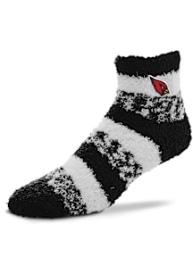 Arizona Cardinals Pro Stripe Fuzzy Womens Quarter Socks
