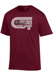 Champion Texas A&amp;M Aggies Maroon 2025 Mens Track and Field Champions Jersey Short Sleeve T Shirt