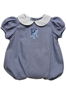 Vive La Fete Rhode Island Rams Baby Navy Blue Gingham Collar Short Sleeve One Piece