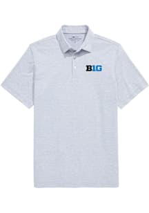 Vineyard Vines Big Ten Mens Grey St. Jean Stripe Short Sleeve Fashion Polo