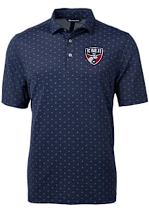 Cutter and Buck FC Dallas Navy Blue Virtue Eco Pique Tile Big and Tall Polo