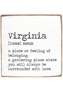 Virginia State Definition Wooden Sign - White