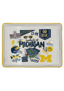 White Michigan Wolverines 16x12 Native Serving Tray