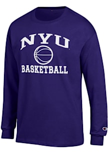 Champion NYU Violets Purple Basketball Jersey Long Sleeve T Shirt