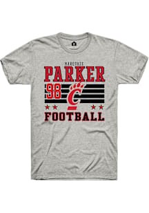 Marquaze Parker Cincinnati Bearcats Ash Football NIL Striped Short Sleeve Player T Shirt