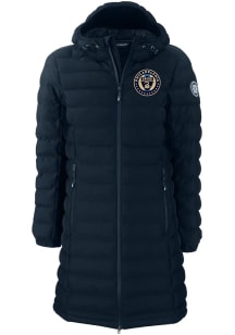 Cutter and Buck Philadelphia Union Womens Navy Blue Mission Ridge Repreve Long Heavy Weight Jacket