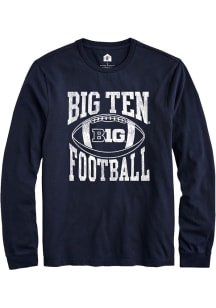 Mens Big Ten Navy Blue Rally Football Arch Style Tee