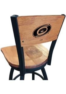 Carolina Hurricanes Maple Seat Maple Back Swivel Pub Stool - Brown