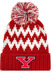 Youngstown State Penguins Red Zig Zag Cuff Beanie Mens Knit Hat