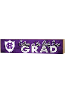 KH Sports Fan Holy Cross Crusaders 3x13 Block Sign Grad Sign - Purple