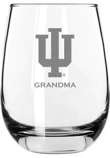 White Indiana Hoosiers Grandma 15oz Stemless Wine Glass