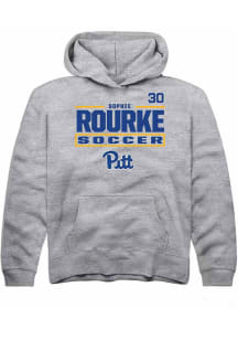 Sophie Rourke Rally Youth Grey Pitt Panthers NIL Stacked Box Long Sleeve Player Hoodie