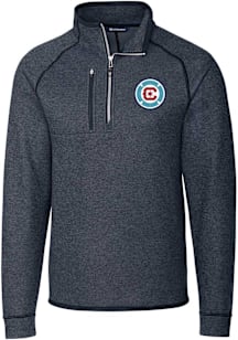 Cutter and Buck Chicago Fire Mens Navy Blue Mainsail Long Sleeve Qtr Zip Pullover