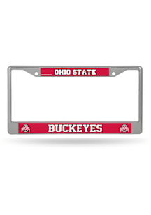 Ohio State Buckeyes Decal Chrome License Plate Frame - Silver