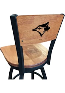 Toronto Blue Jays Wood Seat Maple Back Swivel Pub Stool - Brown