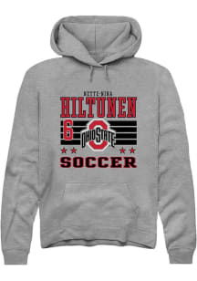 Nette-Nina Hiltunen Rally Mens Grey Ohio State Buckeyes NIL Striped Player Hood