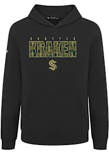 Levelwear Seattle Kraken Youth Black Podium Jr Protect Long Sleeve Hoodie