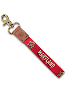 Jardine Maryland Terrapins Wristlet Keychain W/Custom Strap Lanyard - Red