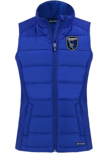 Cutter and Buck San Jose Earthquakes Womens Blue Evoke Vest