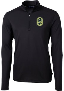 Cutter and Buck Nashville SC Mens Black Virtue Eco Pique Long Sleeve Qtr Zip Pullover