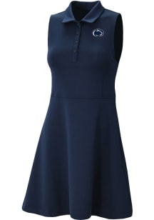 Womens Penn State Nittany Lions Navy Blue Columbia Heat Seal Match Short Sleeve Dress