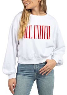 DC United Womens White Campus Crop Crew Sweatshirt