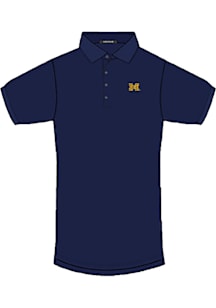 Greyson Michigan Wolverines Mens Navy Blue Hyde Short Sleeve Fashion Polo