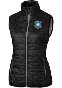 Cutter and Buck Charlotte FC Womens Black Rainier PrimaLoft Vest