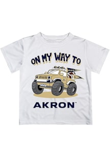 Vive La Fete Akron Zips Youth White On My Way Short Sleeve T-Shirt