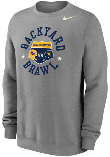 Mens Pitt Panthers Grey Nike Football Backyard Brawl Club Fleece Crew Sweatshirt