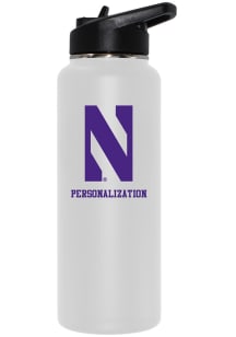 Northwestern Wildcats Personalized 34oz Quencher Stainless Steel Bottle - White