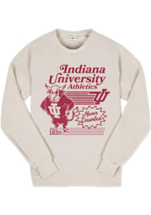 Indiana Hoosiers Mens White Vault Bison Never Daunted Long Sleeve Fashion Sweatshirt
