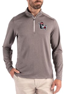 Cutter and Buck NC State Wolfpack Mens Graphite Vault Coastline Long Sleeve Qtr Zip Pullover