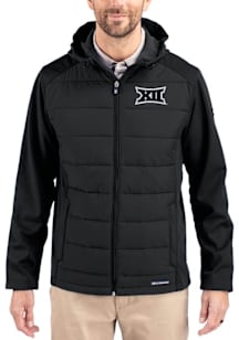 Mens Big 12 Cutter and Buck Mens Evoke Hood Heavyweight Jacket - Black