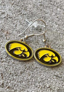 Logo Dangle Iowa Hawkeyes Womens Earrings - Yellow