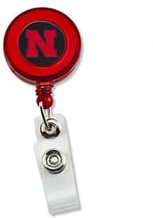 Red Nebraska Cornhuskers Plastic Badge Holder