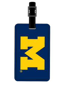 Michigan Wolverines Navy Blue Rubber Luggage Tag
