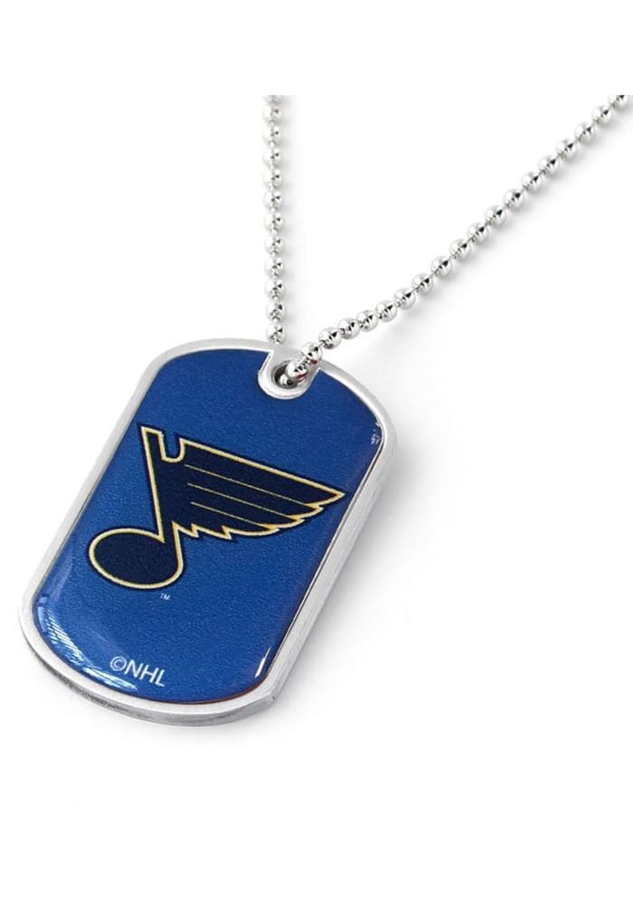St Louis Blues Domed Dog Tag Womens Necklace
