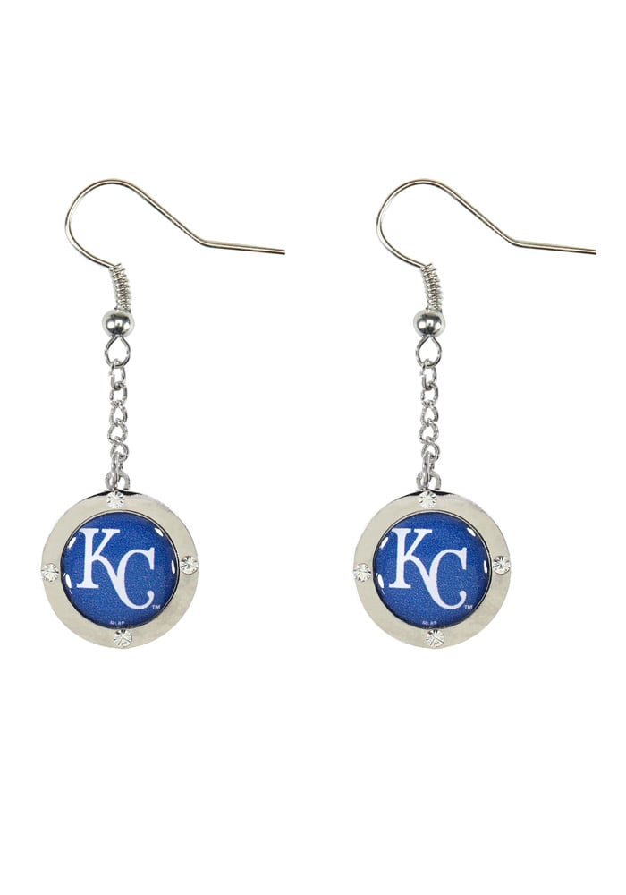 Kansas City Royals Round Crystal Dangler Womens Earrings
