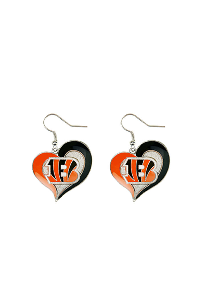 Louisville Cardinals Swirl Heart Womens Earrings