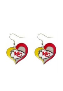 Kansas City Chiefs Swirl Heart Womens Earrings
