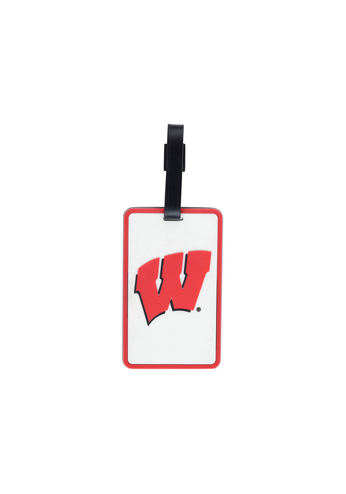 Wisconsin Badgers Red Rubber Luggage Tag