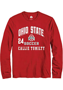 Callie Tumilty Ohio State Buckeyes Red NIL Arch Logo Long Sleeve Player T Shirt