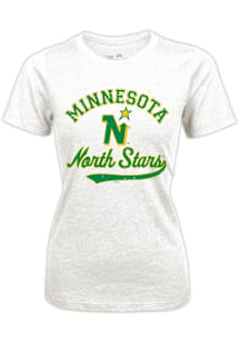 Minnesota North Stars Womens White Triblend Short Sleeve T-Shirt